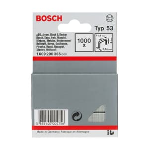 Bosch 8 mm Type 53 Fine wire staple (Pack of 1000 Pcs), 1 609 200 365