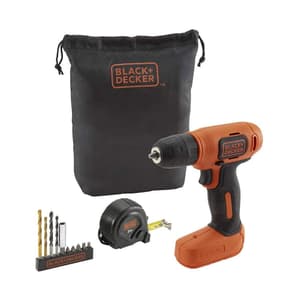 Black+Decker 7.2V 10mm Li-Ion Cordless Ultra Compact Drill Kit (Pack of 14 Pcs ) Accessories, BDCD8GPA