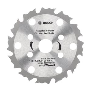 Bosch 110 mm CoolteQ Circular Saw Blade Eco for Wood (12 Teeth), 2 608 644 669