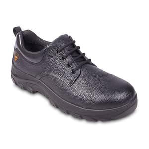 Tagra Low Ankle Single Density Buff Barton Leather Safety Shoes - Steel Toe (Black), Boost Lo B