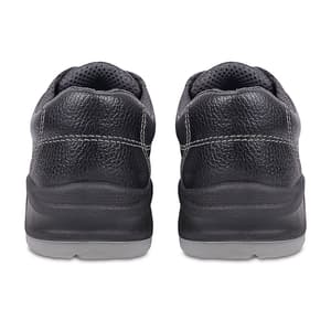Tagra Low Ankle Double Density Buff Barton Leather Safety Shoes - Steel Toe (Black), Molten Lo B