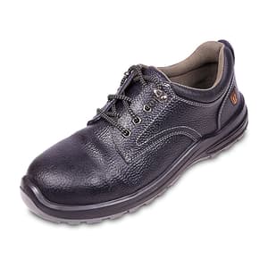 Tagra Low Ankle Double Density Grain Barton Leather Safety Shoes - Steel Toe (Black), Engine Lo B