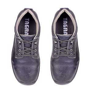 Tagra Low Ankle Double Density Grain Barton Leather Safety Shoes - Steel Toe (Black), Engine Lo B