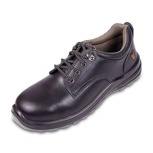 Tagra Low Ankle Double Density Grain Haircell Leather Safety Shoes - Steel Toe (Black), Engine Lo H