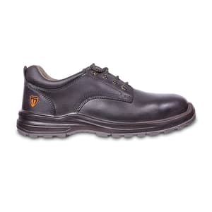 Tagra Low Ankle Double Density Grain Haircell Leather Safety Shoes - Steel Toe (Black), Engine Lo H