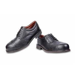 Tagra Derby Ankle PU Leather Safety Shoes - Steel Toe (Black), Fort Lo