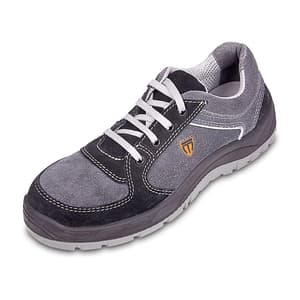 Tagra Low Ankle Double Density Buff Suede Leather Safety Shoes - Steel Toe (Black & Grey), Active Lo