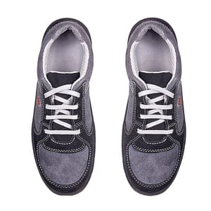 Tagra Low Ankle Double Density Buff Suede Leather Safety Shoes - Steel Toe (Black & Grey), Active Lo