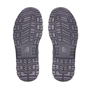 Tagra Mid Ankle PU Nitrile Rubber Suede Leather Safety Shoes - Steel Toe (Black & Grey), Supreme Mid
