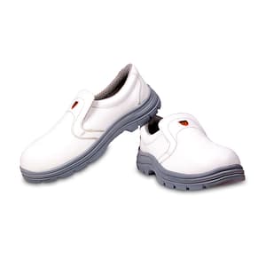 Tagra Low Ankle Double Density Micro Fiber Leather Safety Shoes - Steel Toe (White), Comfort Lo