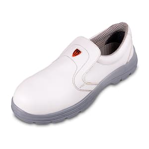 Tagra Low Ankle Double Density Micro Fiber Leather Safety Shoes - Steel Toe (White), Comfort Lo