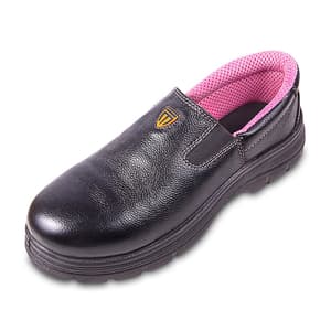 Tagra Low Ankle Double Density Buff Barton Leather Safety Shoes - Steel Toe (Black), Care Lo