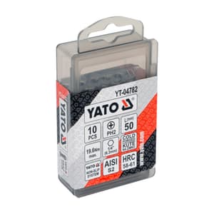 Yato PH2 x 50 mm Length Phillips Screwdriver Bits (Pack of 10 Pcs), YT-04782