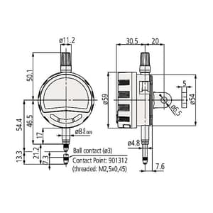 Mitutoyo 0 - 12.7 mm High Performance ABS Digital Indicator - ID-C Series (Lug Back Plate), 543-700