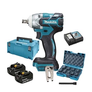 Makita 18V LXT BL 280 Nm Cordless Impact Wrench with Rapid Charger, 2 Pcs 3.0Ah Batteries & Macpac, DTW285RFJX