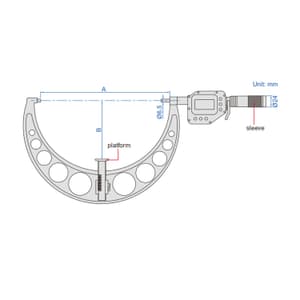Insize 250 - 275 mm High Precision Digital Outside Micrometer (Built-in Wireless), 3351-275WL