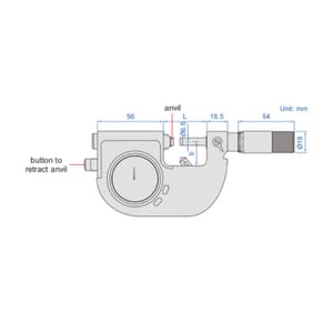 Insize 25 - 50 mm Digital Indicating Micrometer without Data Output, 3508-50B