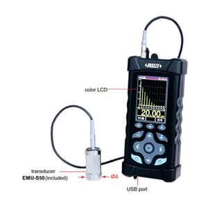 Insize 1.5 - 200 mm Electromagnetic Ultrasonic Thickness Gauge, EMU-S340