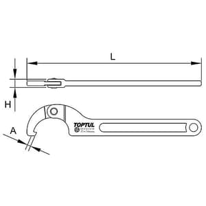 Toptul 13 - 35 mm Adjustable Hook Spanner Wrench, AEEX1A35