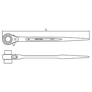 Toptul 46 x 50 mm Double Socket Ratchet Wrench, AEAH4650