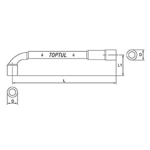 Toptul 14 mm Angled Socket Wrench, AEAE1414