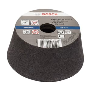 Bosch 110 mm / 36 Grit Conical Cup Wheel (Metal & Cast Iron), 1 608 600 233