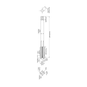 Totem Metric Fine Thread M36 x 1.5 Pitch Carbon Steel Hand Taps (Set of 3 Pcs)