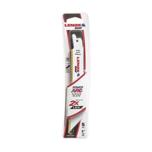 Lenox 152 mm / 6 Inch Gold Power Arc Curved Metal Reciprocating Saw Blades (18 TPI) (Pack of 5 Pcs), 21069618GR