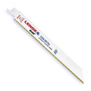 Lenox 200 mm / 8 Inch Gold Power Arc Curved Metal Reciprocating Saw Blades (24 TPI) (Pack of 5 Pcs), 21073824GR