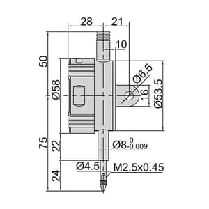 Insize 0 - 12.7 mm / 0.5 inch Digital Indicator Lug Back (Advanced Type), 2103-10