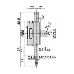 Insize 0 - 12.7 mm / 0.5 inch Flat Back Digital Indicator (Standard Type), 2112-10F