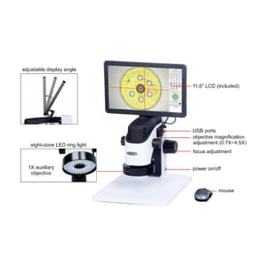 Insize 12X - 77X Large Depth of View Digital Measuring Microscope (Advanced Type), 5322-ID250A