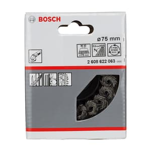Bosch 75 mm Dia. Wire Cup Brush with Knotted Wire, 2 608 622 063