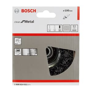 Bosch 100 mm Dia. Heavy Metal Wire Cup Brush with Crimped Wire, 1 608 614 011