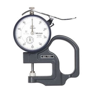 Mitutoyo 0 - 10 mm Standard Dial Indicator Thickness Gauge (Ceramic Contact Elements), 7301A