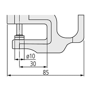 Mitutoyo 0 - 10 mm Standard Dial Indicator Thickness Gauge (Ceramic Contact Elements), 7301A