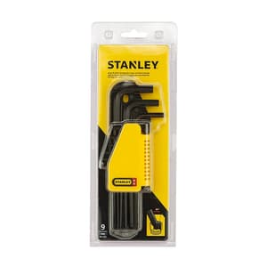 Stanley 9 Pcs Metric Hex Key Set, L / Arm Ball, 69-256