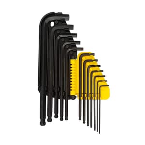 Stanley 12 Pcs Key Ring Imperial Allen Hex Key Set, L / Arm Ball, 69-257