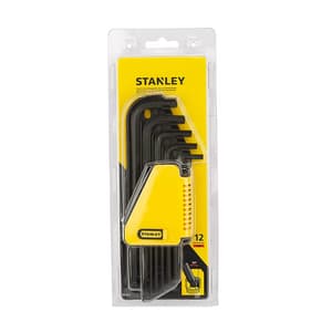 Stanley 12 Pcs Key Ring Imperial Allen Hex Key Set, L / Arm Ball, 69-257