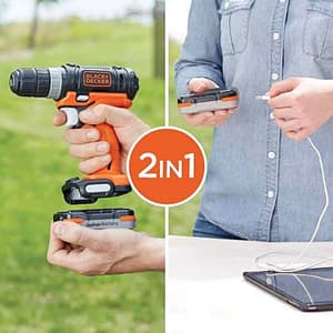 Black+Decker 12V Cordless GoPak Combo Kit (Pack Of 4 Pcs), BDCK502C1-B5