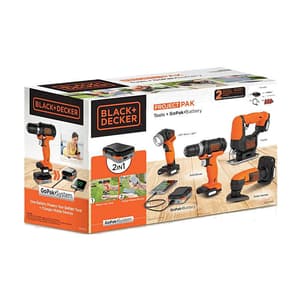 Black+Decker 12V Cordless GoPak Combo Kit (Pack Of 4 Pcs), BDCK502C1-B5