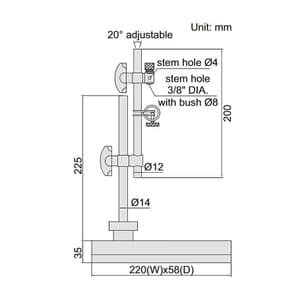 Insize Non-Magnetic Universal Stand, 6214-A