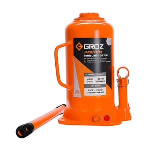 Groz 20 Ton Capacity Hydraulic Bottle Jack With Load Limiting Device, JACK/BT/20W