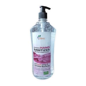 Vibhu's 1000 ml Antibacterial Hand Gel Sanitizer with Lemon Extract (Pump)