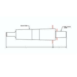 Tooltech MT - 1 / JT - 6 Drill Chuck Arbor, 1/2'' (J)