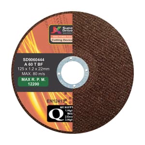JK 125 x 1.2 x 22 mm Red Cutting Disc For Metal (Pack of 25 Pcs), SD9060444