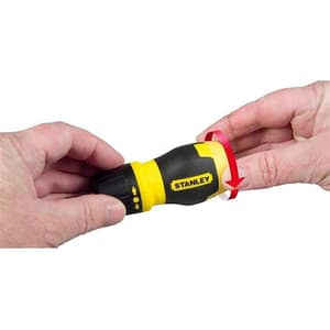 Stanley 6 Pcs Stubby Multi - Bit Ratcheting Screwdriver Set, 0-66-358