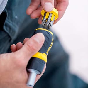 Stanley 6 Pcs Stubby Multi - Bit Ratcheting Screwdriver Set, 0-66-358