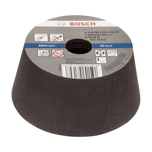 Bosch 110 mm / 60 Grit Conical Cup Wheel (Metal & Cast Iron), 1 608 600 234