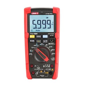 UNI-T 6000 Count True-RMS Digital Multimeter with Temperature Adapter Socket, UT18B PRO